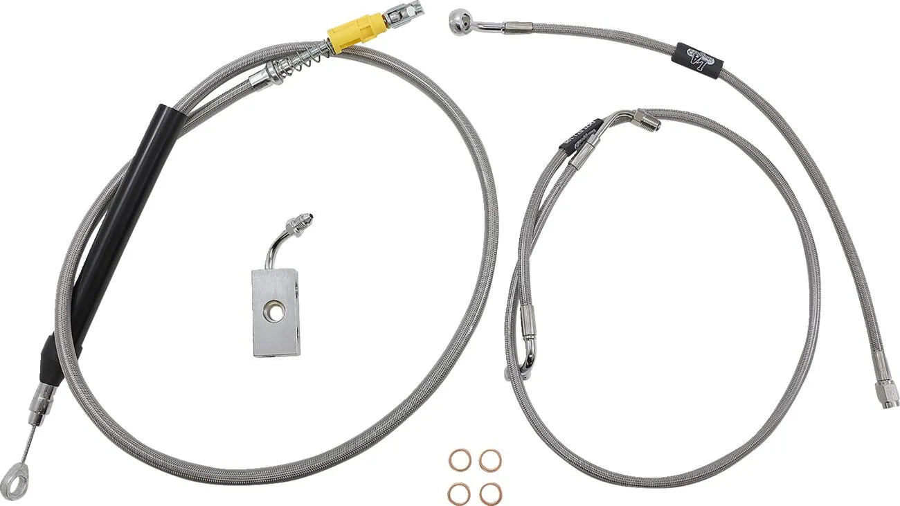 La Choppers Standard Braided Handlebar Cable/Brake Line Kit