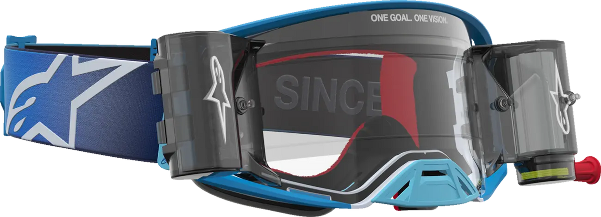 Alpinestars Supertech Firma Roll-Off Goggles Blue/Silver/Clear