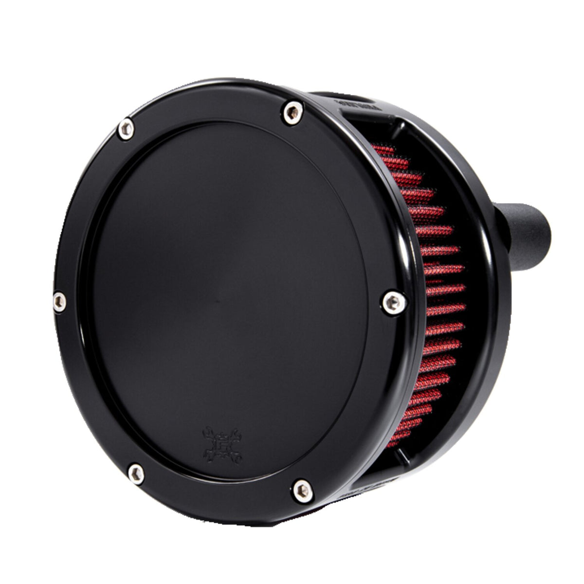 Feuling BA air cleaner - Black - Red filter - Solid cover