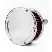 Feuling BA air cleaner - Chrome - Red filter - Solid cover