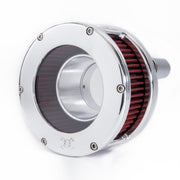 Feuling BA air cleaner - Chrome - Red filter - Solid cover