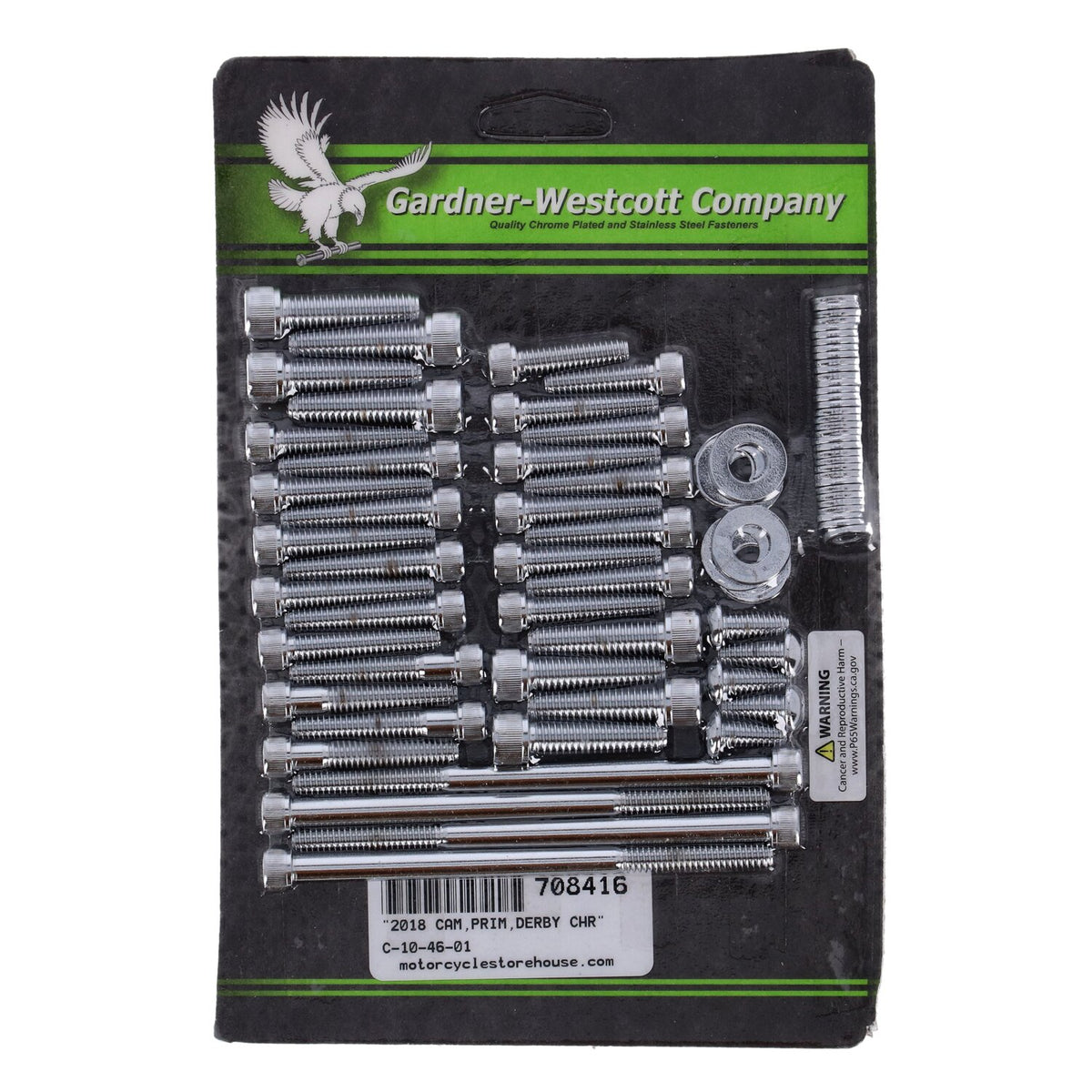 Gardner-Westcott cam/transm./primary side cover mount kit - Chrome Allen