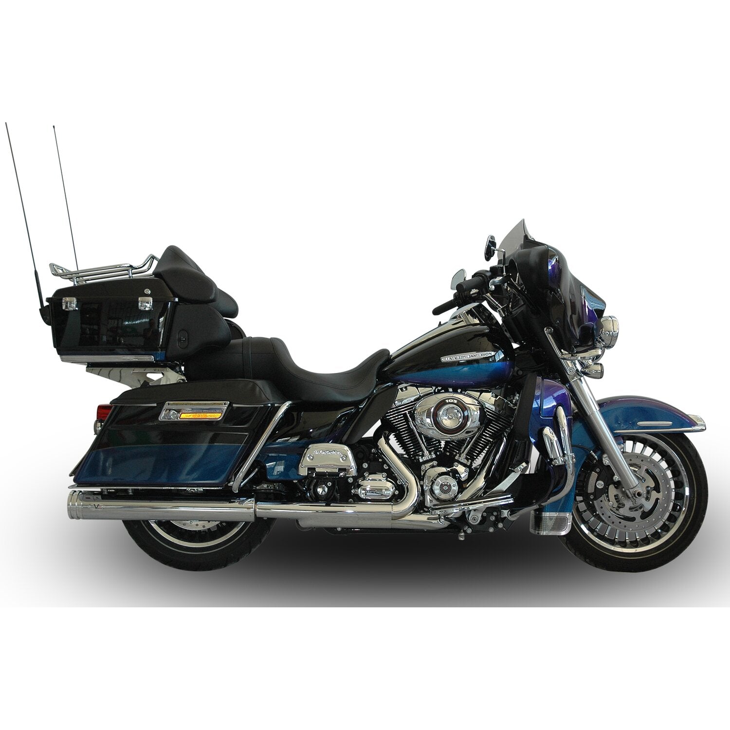V Performance Double Ring slip-on mufflers - Chrome