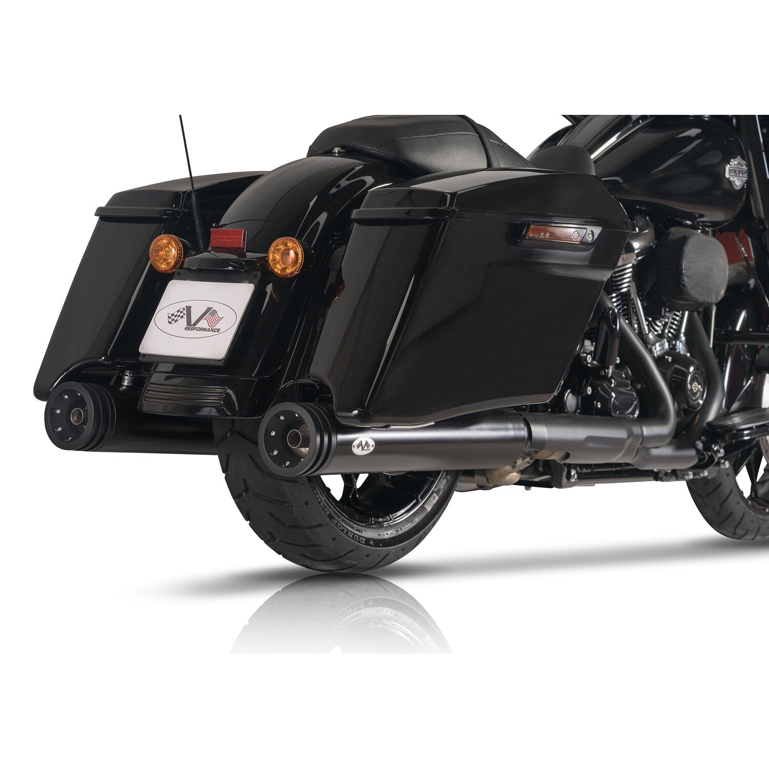 V Performance 114mm Double Ring slip-on mufflers - Black Cer