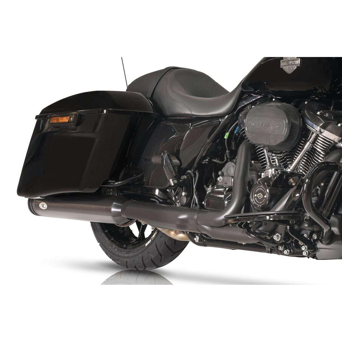 V Performance 114mm Double Ring slip-on mufflers - Black Cer