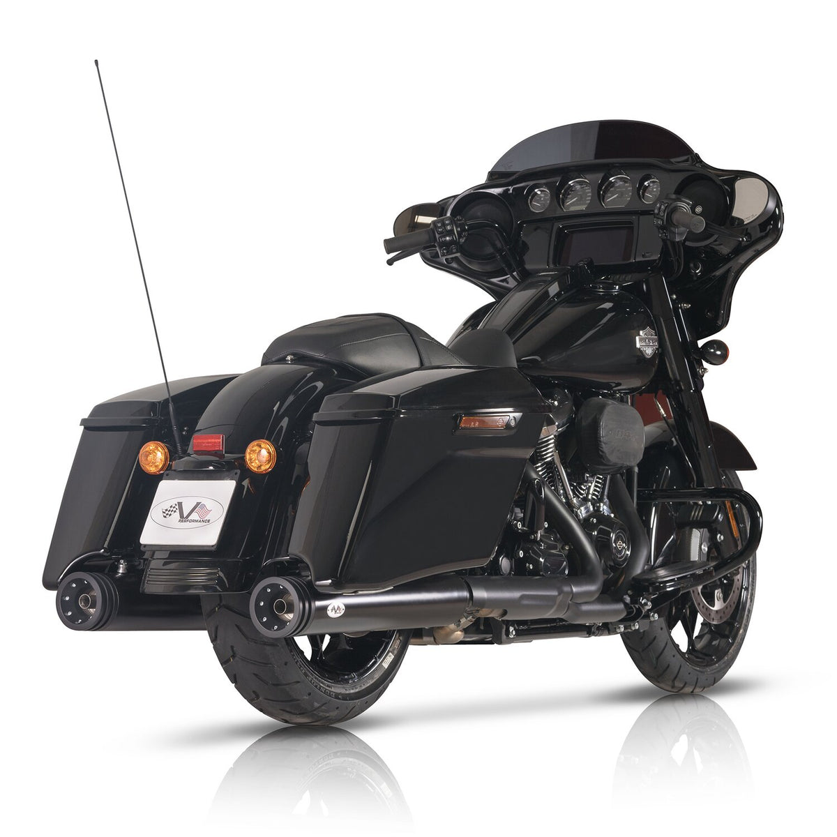 V Performance 114mm Double Ring slip-on mufflers - Black Cer