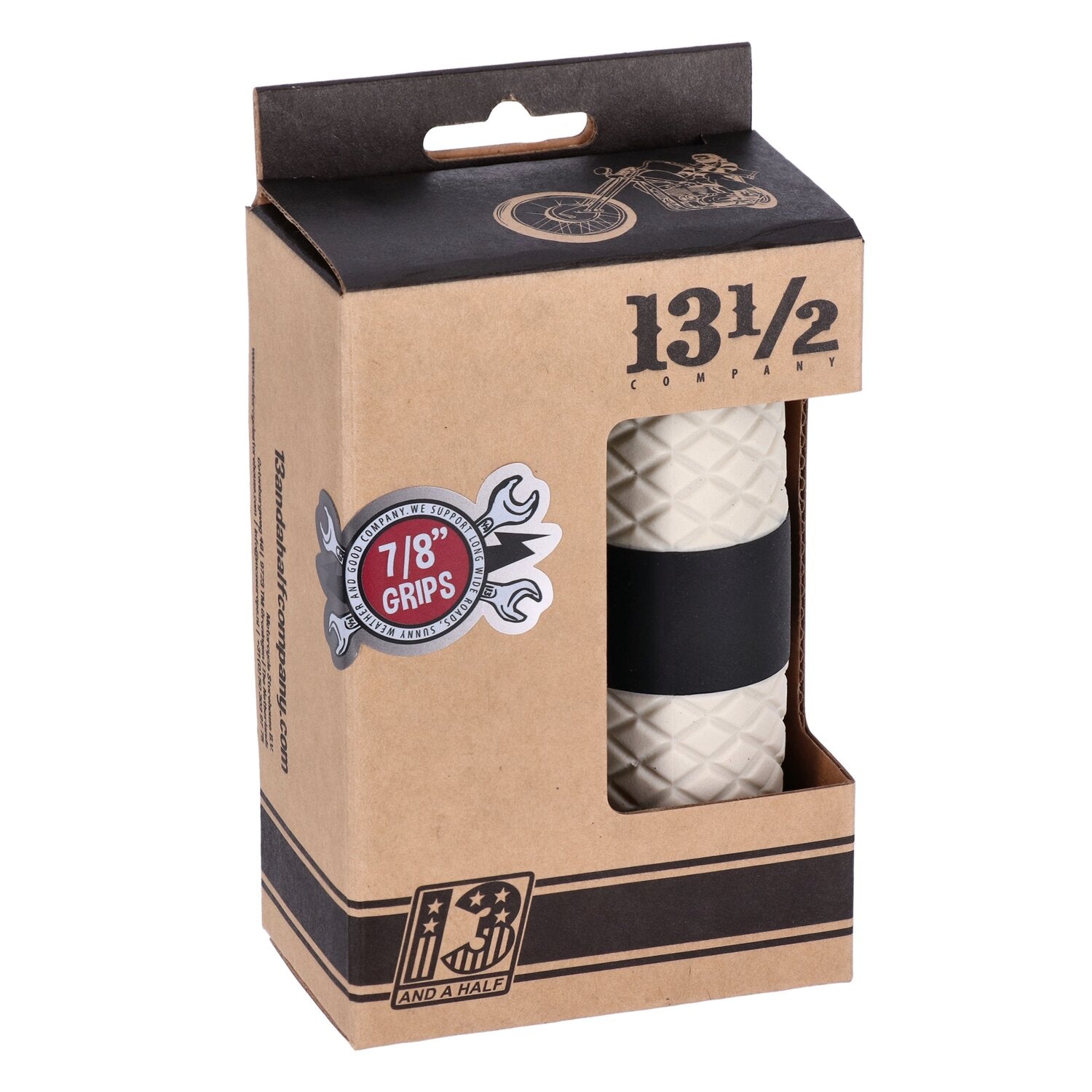 13 and a half company 13 1/2 Outlaw grips black/white 7/8"