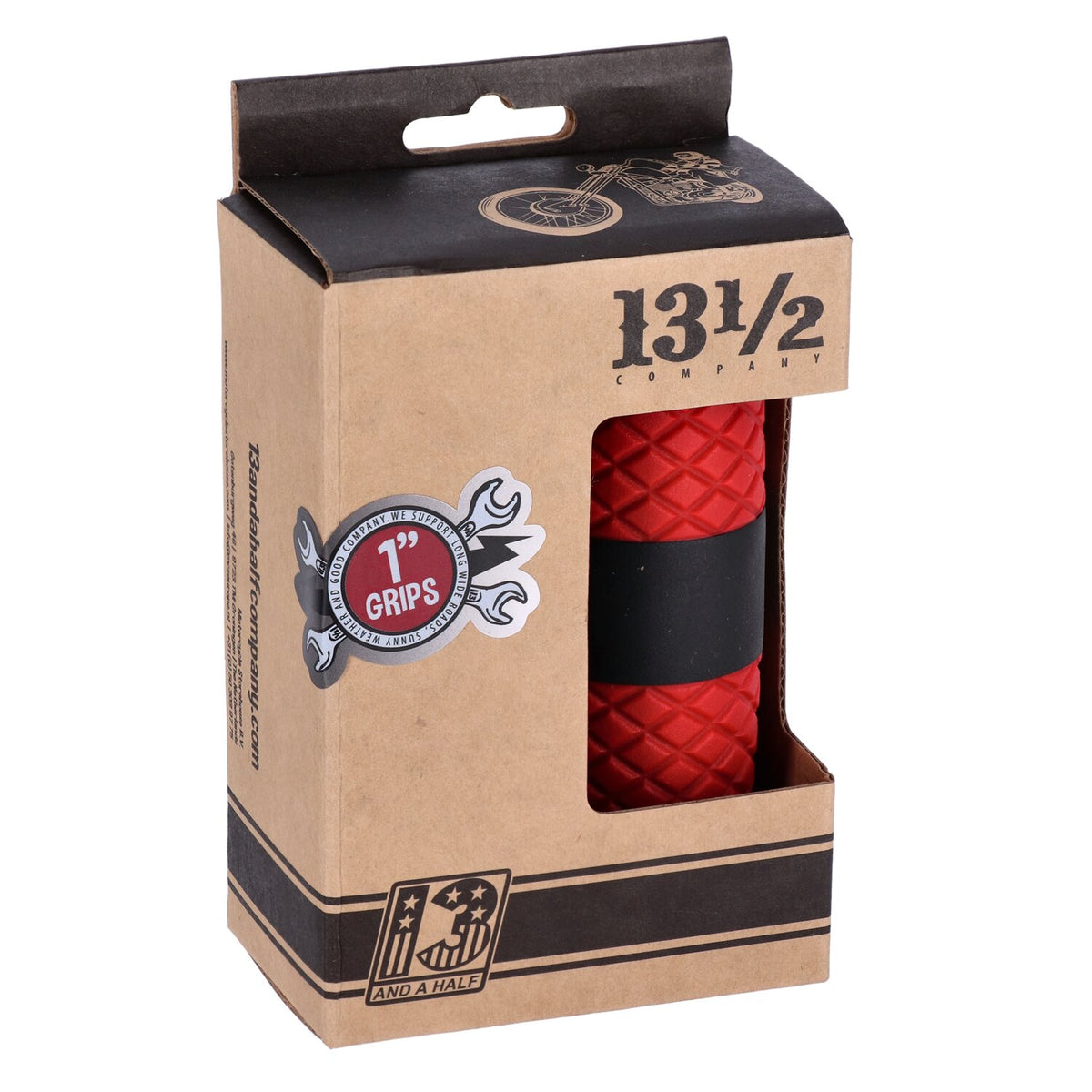 13 and a half company 13 1/2 Outlaw grips black/red 1"