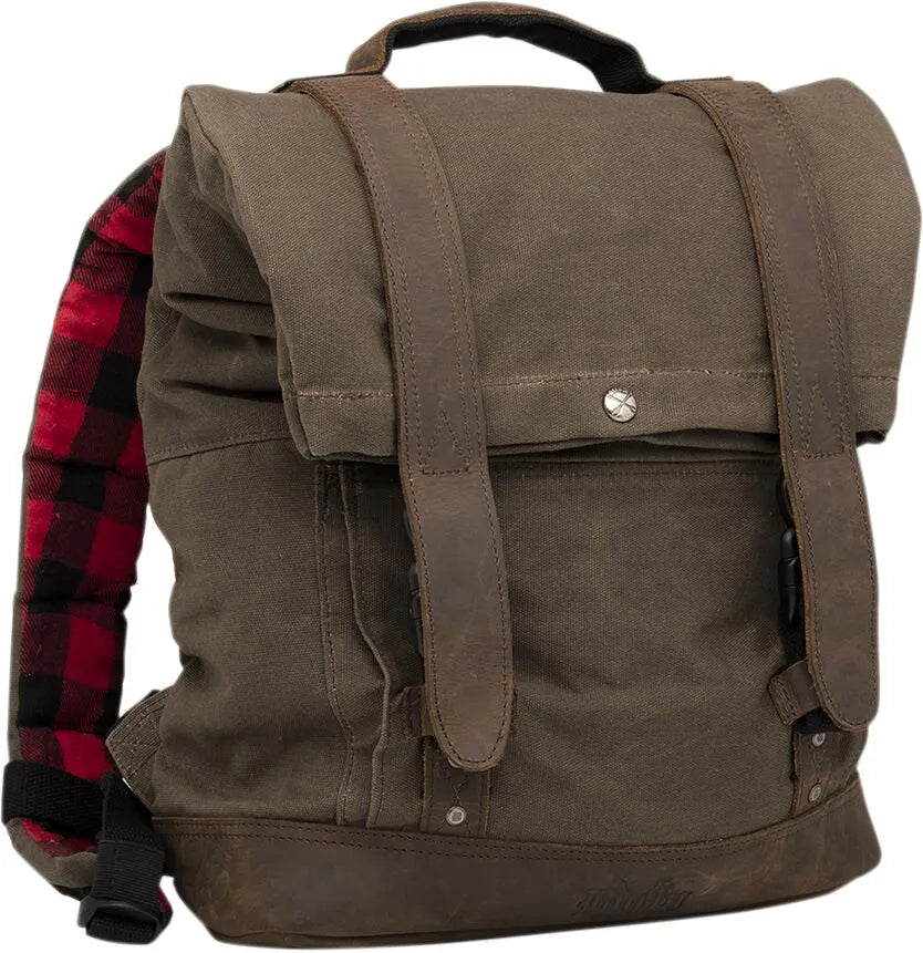 Burly Brand Voyager Backpack Brown Waxed Cotton