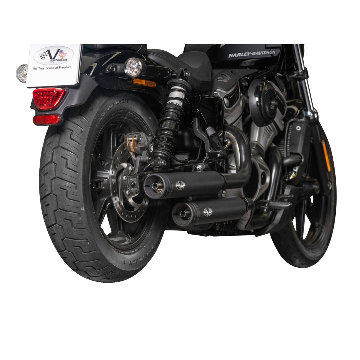 V Performance 2-2 exhaust system - Double Ring end caps - Bla