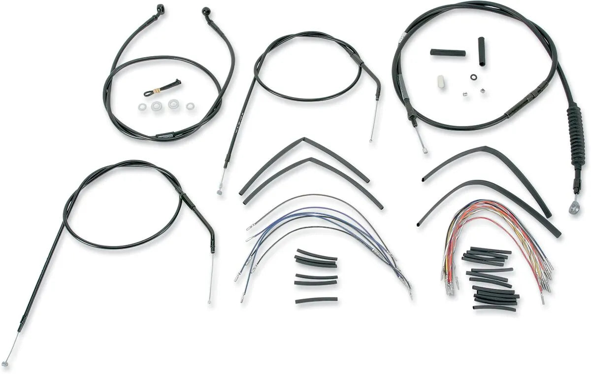 BURLY BRAND Black Vinyl Handlebar Cable Kit for Ape Hangers