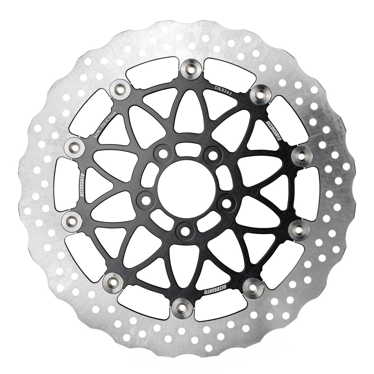 Accossato oversized floating brake disc front - Wave - Black