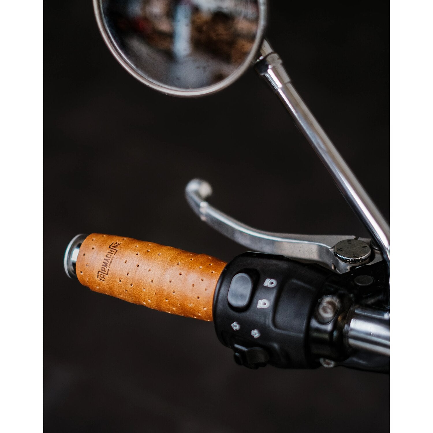 Trip Machine handlebar grip wraps - Vintage Tan perforated