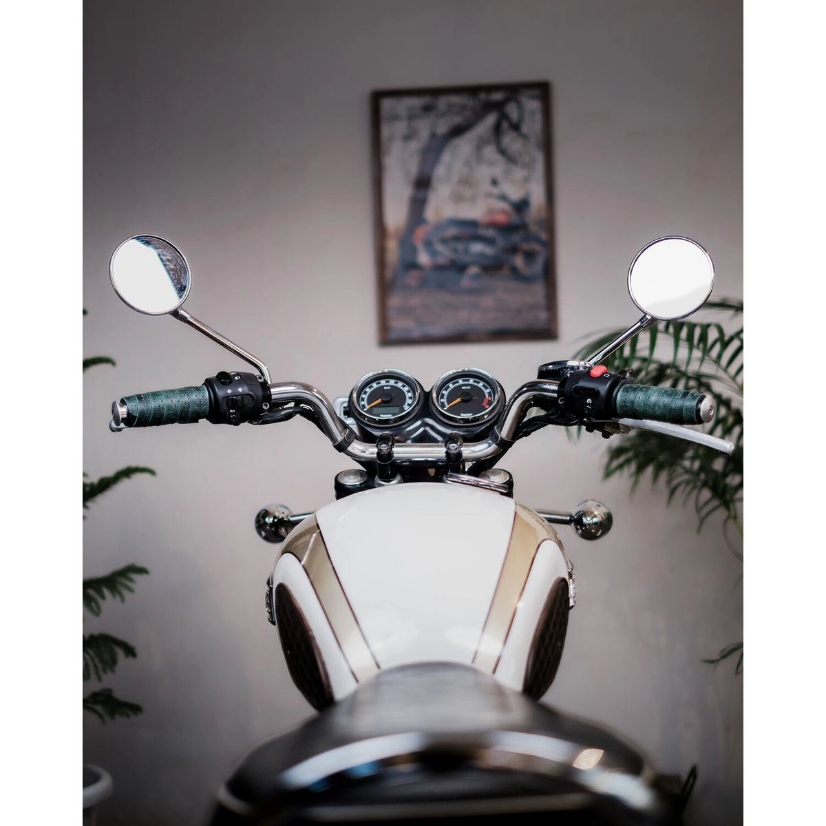 Trip Machine handlebar grip wraps - Forest Green perforated