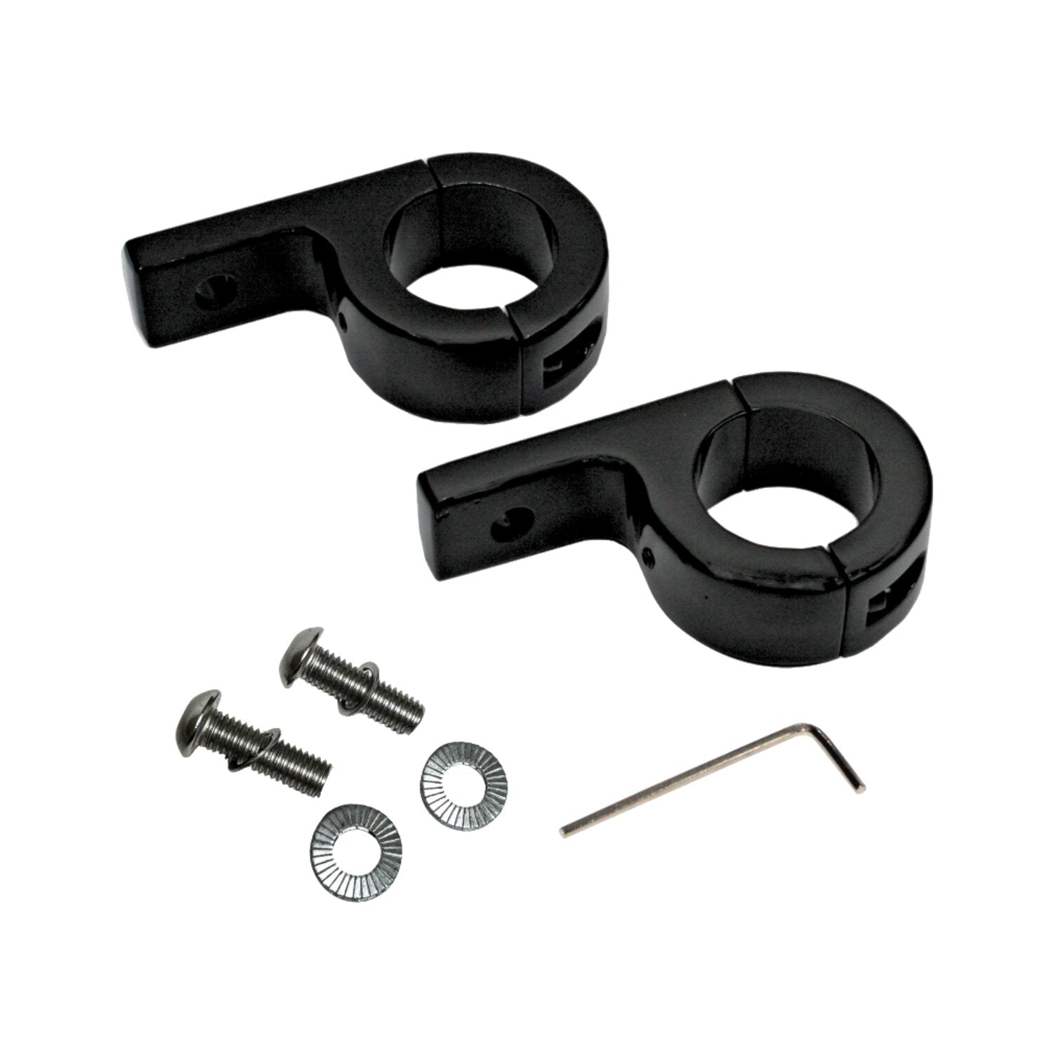 Custom Dynamics engine guard fog lamp clamp set - Black