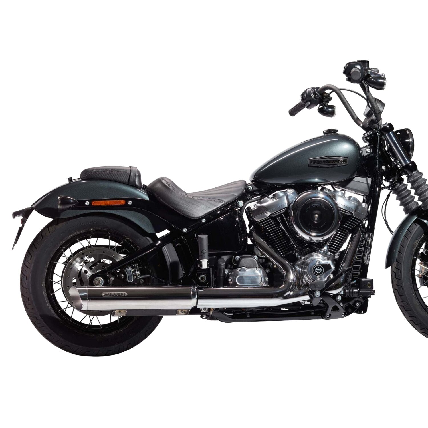 Miller Exhaust Miller Liberty Slip-On polished End cap SlashCut polished