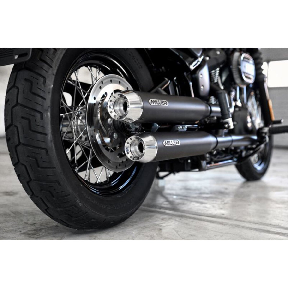 Miller Exhaust Miller Destiny Slip-Ons black End cap Tapered polished