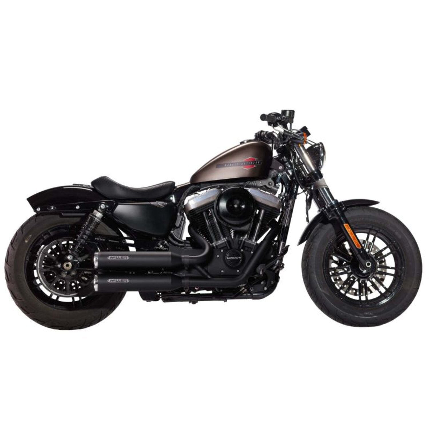 Miller Exhaust Miller Straight Devil Exh-Syst - blk - Endcap Std - pol