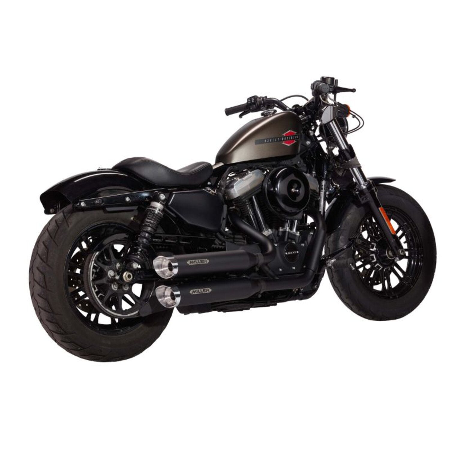 Miller Exhaust Miller Straight Devil Exh-Syst - blk - Endcap SlashCut pol