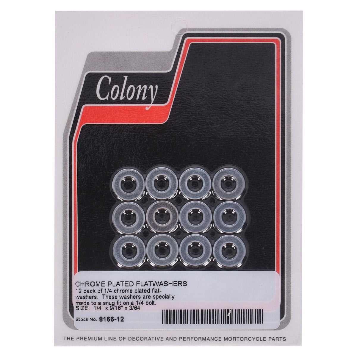 Colony Flatwashers 1/4" Chrome plated