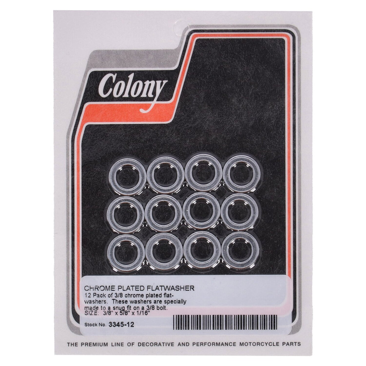 Colony Flatwashers 3/8" Chrome plated