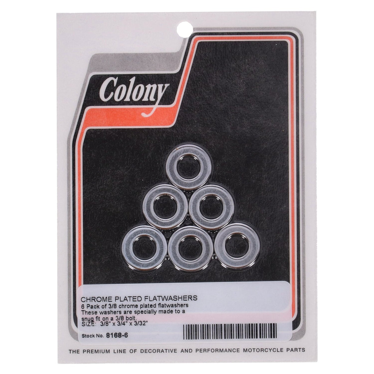 Colony Flatwashers 3/8" Chrome plated