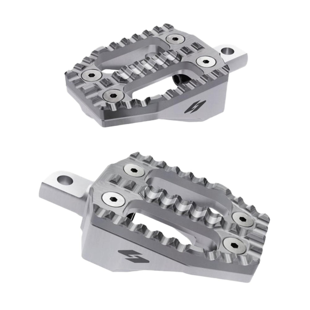 Kraus EXO foot peg set - Machined SS top / Machined alu base