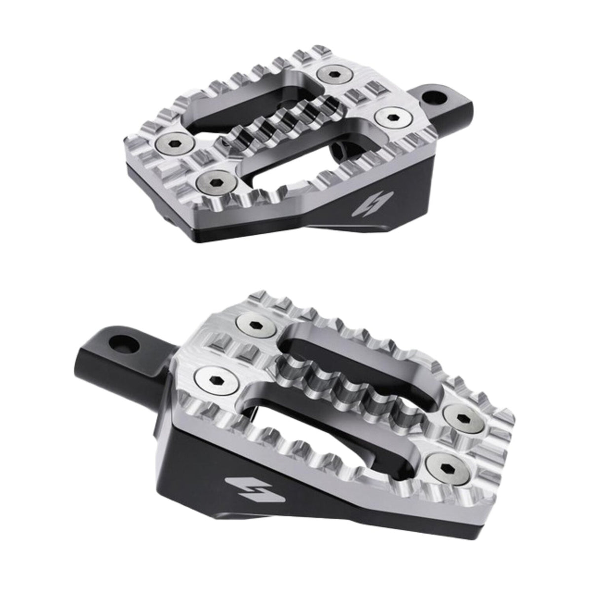 Kraus EXO foot peg set - Black alu top / Machined alu base
