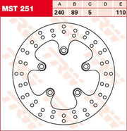 Tarcza Hamulcowa Stała Okrągła Trw 220-250mm - Tył