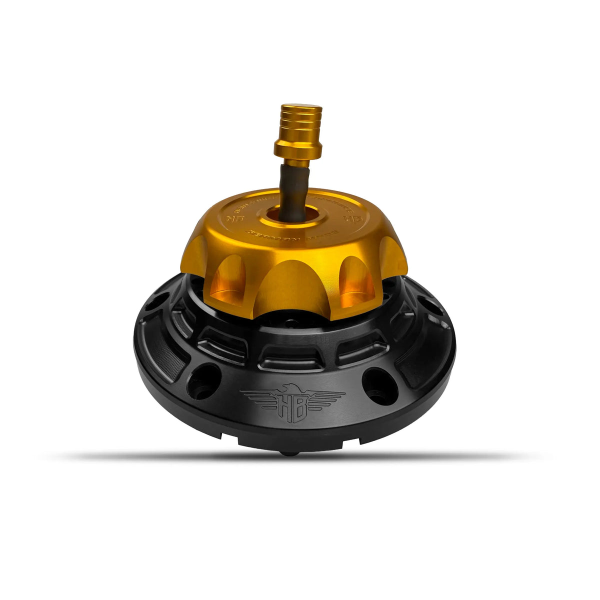 Heinz Bikes Performance Vented Fuel Cap Black/Gold for Harley