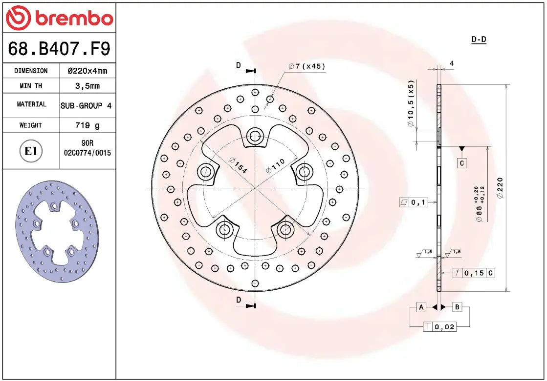 Brembo Serie Oro Brake Rotor Fixed Prime Line - Front