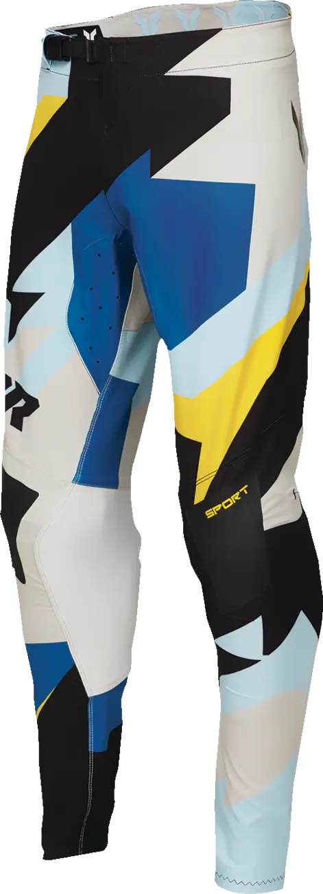 Thor Sportmode Brave Racewear Pants - Black/Blue/Gray/Yellow