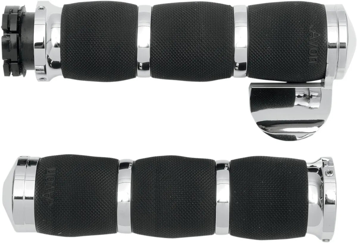 Avon Grips 3-ring Air Cushioned Grips - Black/chrome