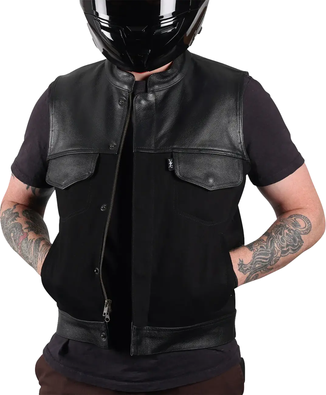 Thrashin Supply Co - Kanan Leather/Denim Riding Vest