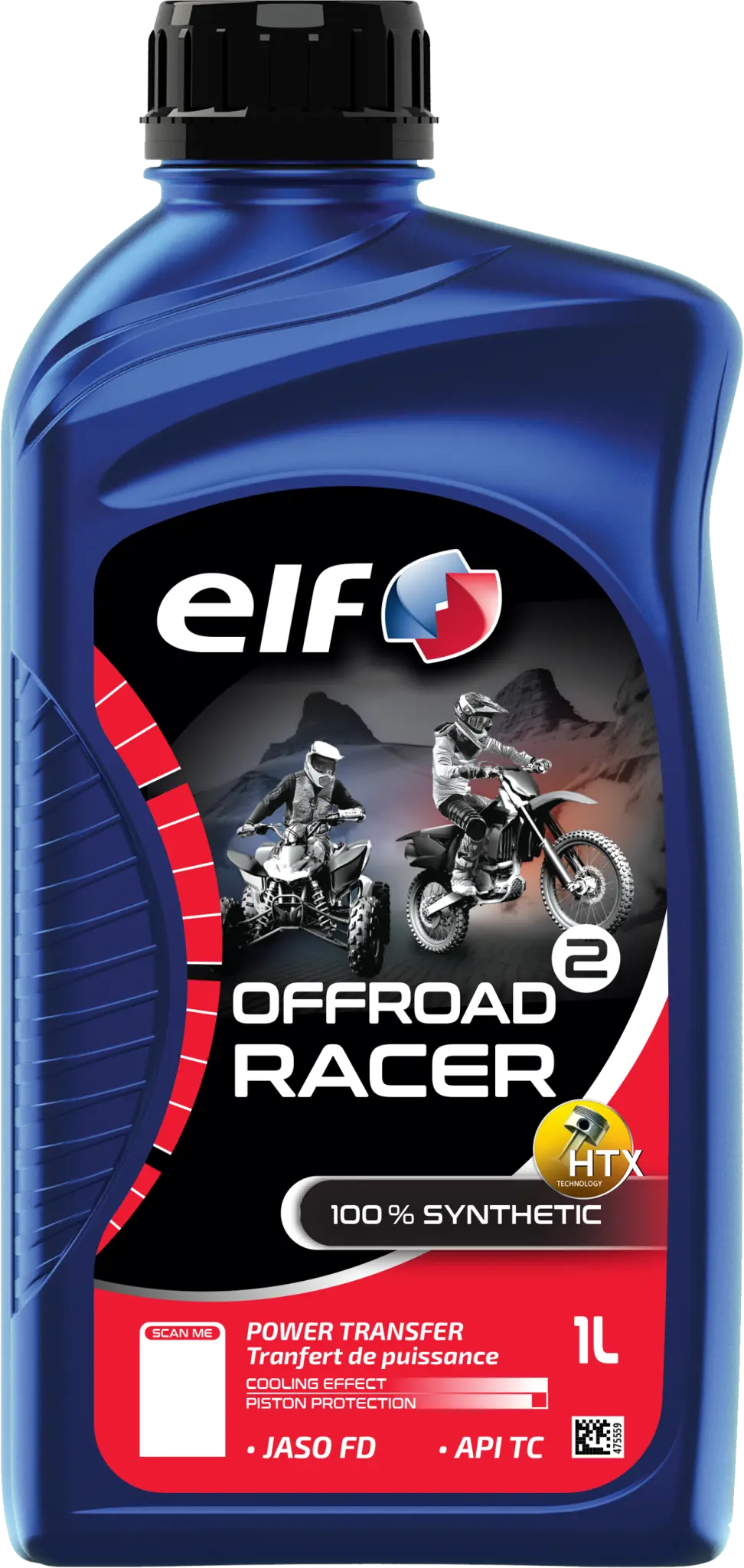 ELF Off-Road 2 Racer Synthetic 2-Stroke Engine Oil 1L