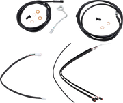 BURLY BRAND Black Vinyl Handlebar Cable/Line Kit for Ape Hangers