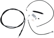 La Choppers Black Braided Handlebar Cable/Brake Line Kit 15-17"