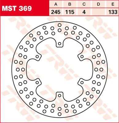 Trw Round Fixed Brake Rotor For 220-250mm Discs - Front