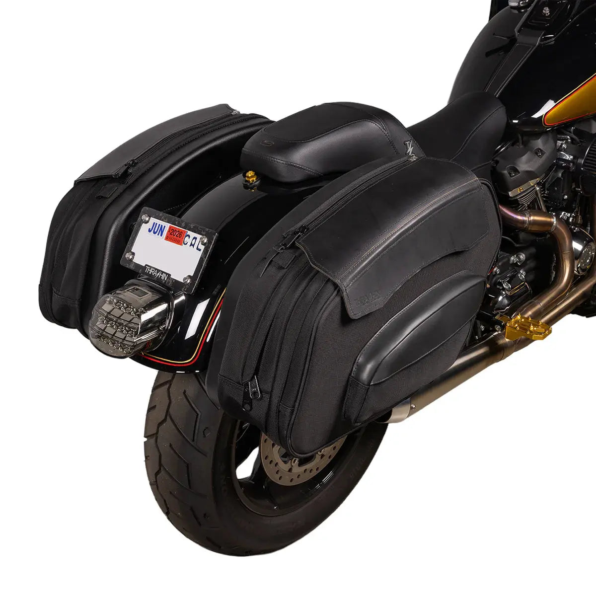 Thrashin Supply Co Sport Saddlebags Quick Detach Black 60 Liter