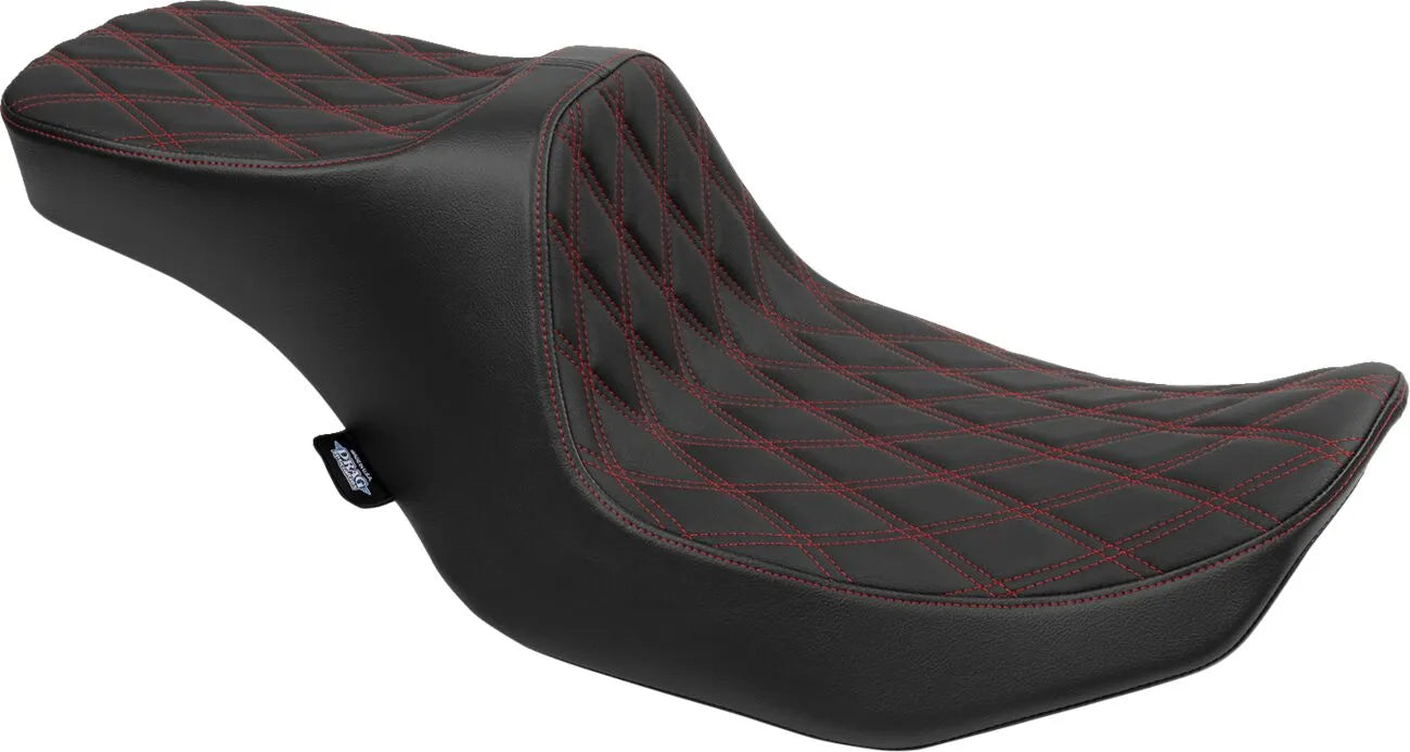 2-Up Drag Specialties Predator Iii Seat - Black/red - For Harley Davidson