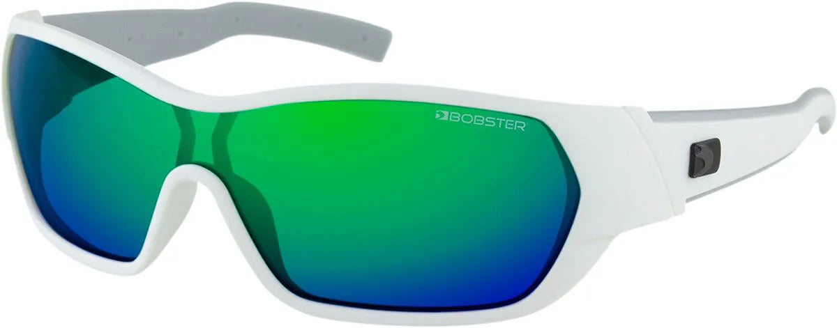 Bobster Aria Sunglasses White with Green Lens