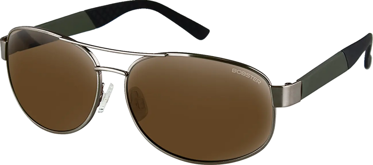 Bobster Commandant Sunglasses Olive/Bronze with Silver Lens