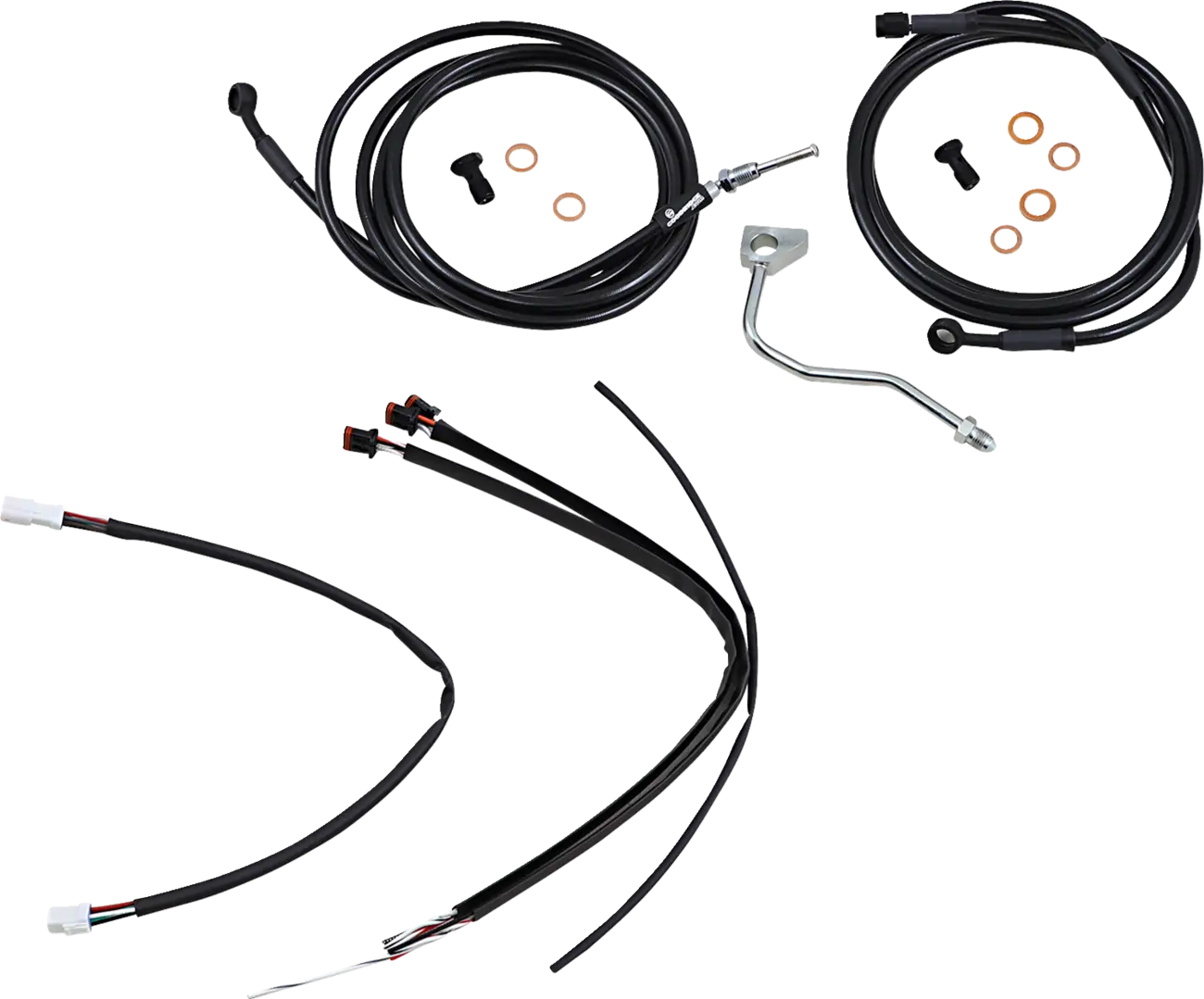 Burly Brand Complete Black Vinyl Cable Kit for Ape Hangers