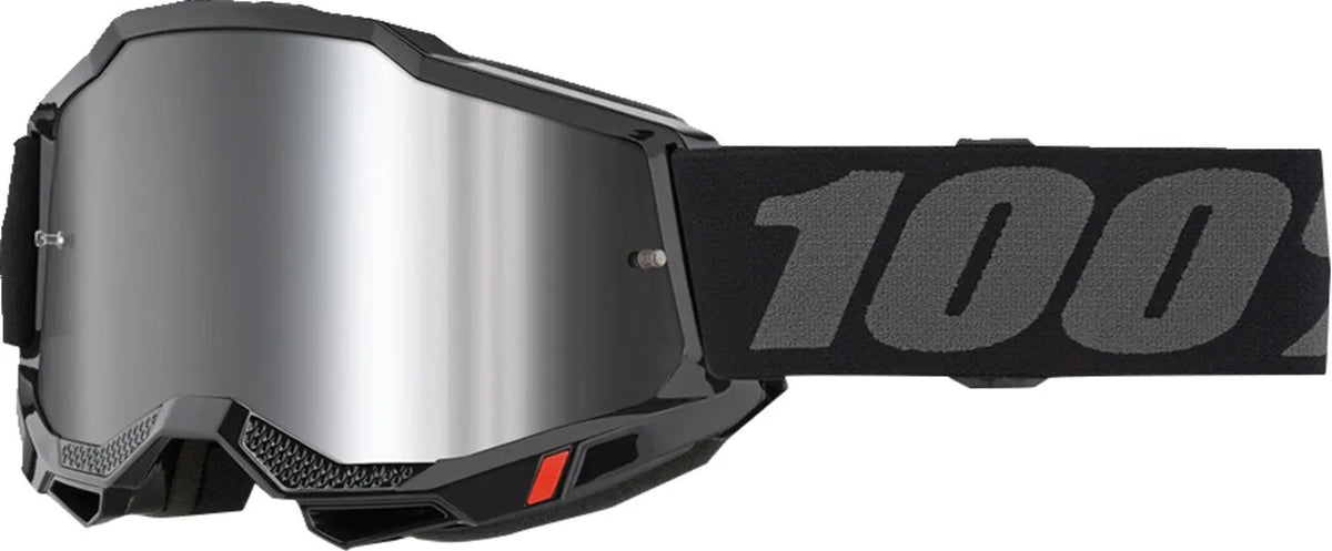 100% Accuri 2 Goggles Black Mirrored Silver Lens