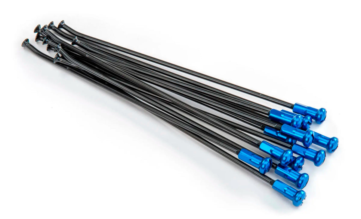 Kite Rear Wheel Spoke and Nipple Kit 19" Black Blue 12pc
