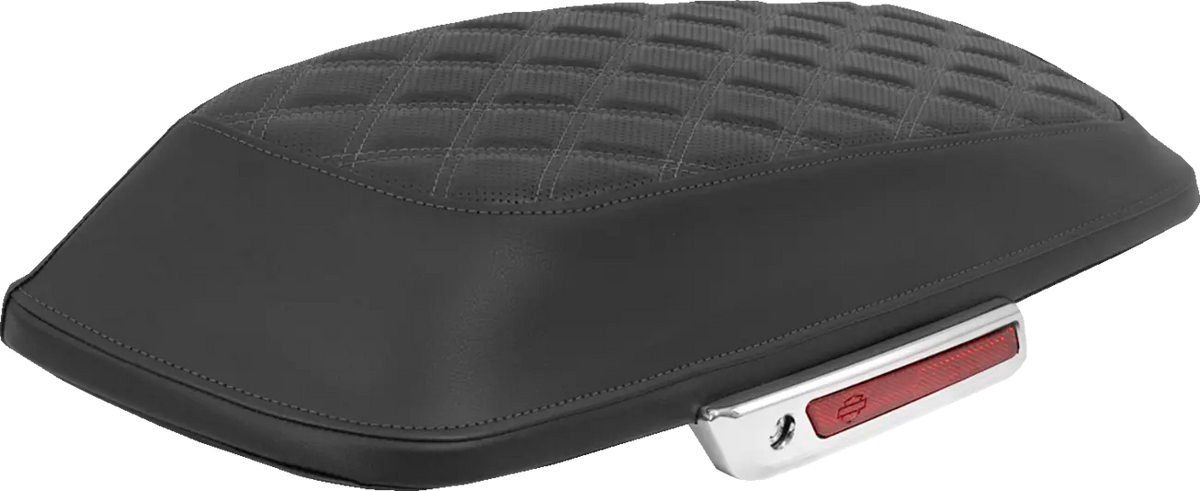 Saddlemen Lattice Stitched Saddlebag Lid Covers Gray Stitch