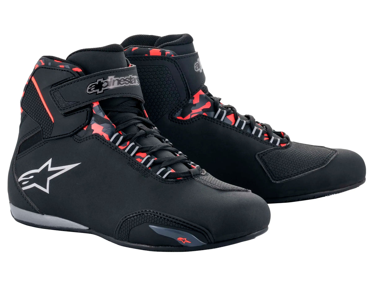 Alpinestars Sektor Waterproof Shoes Black Gray Red