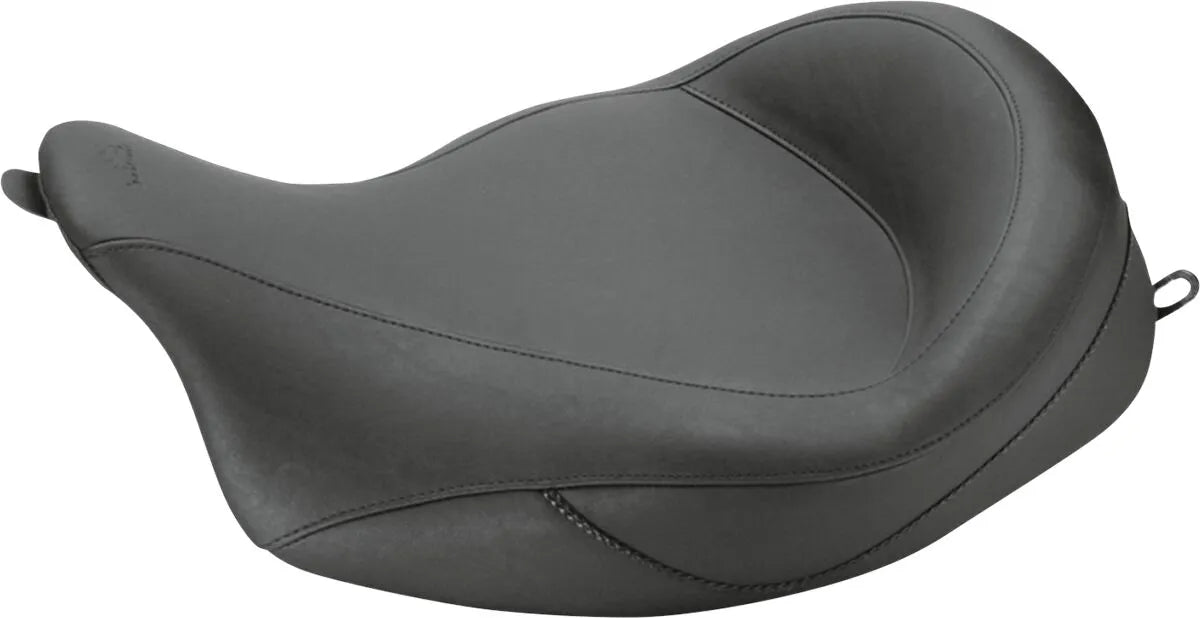 Mustang Super Wide Solo Seat - Vinyl - For Harley Davidson