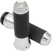 Drag Specialties Custom Grips - Black & Chrome