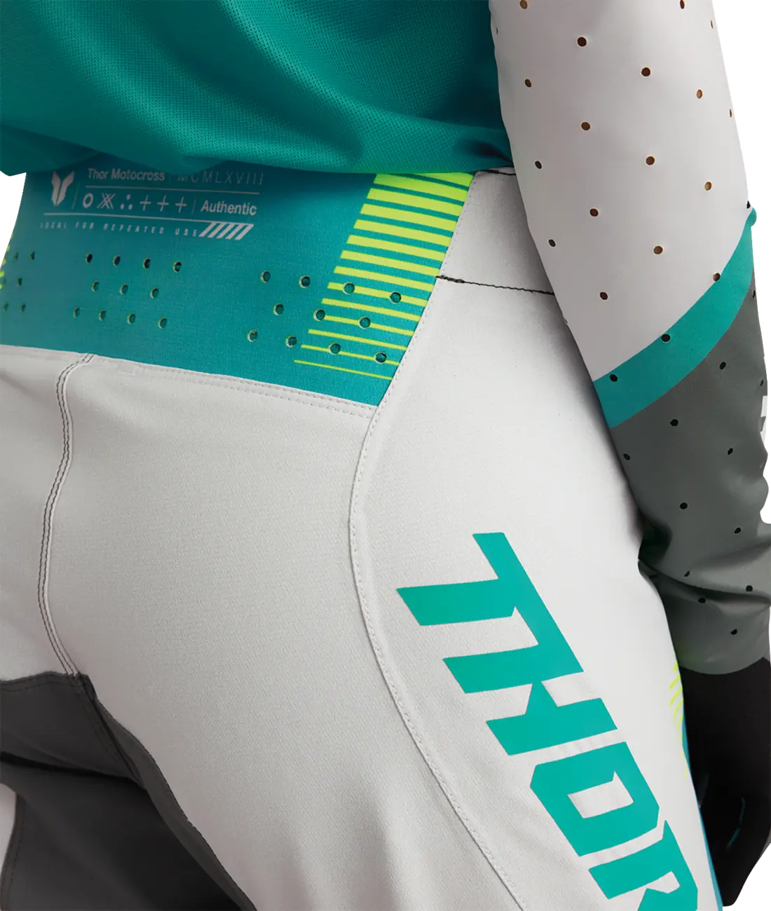 Thor Women's Sportmode Velocity Pants - Gray/White/Fluorescent Yellow/Aqua
